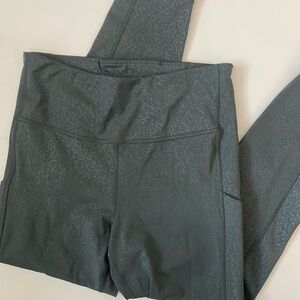 Athleta High Rise 7/8 Green Printed Leggings